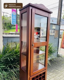 Cristaleira 64 cm com Adega Personalizável em MDF Envernizado miniatura 5