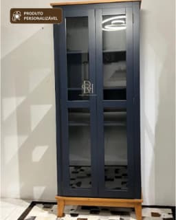 Cristaleira 80cm 2 Portas com Laterais Envidraçadas Personalizável em MDF Laqueado miniatura 3