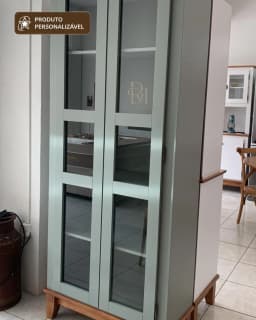 Cristaleira 80cm 2 Portas com Laterais Envidraçadas Personalizável em MDF Laqueado miniatura 5