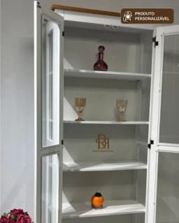 Cristaleira 80cm 2 Portas com Laterais Envidraçadas Personalizável em MDF Laqueado miniatura 2