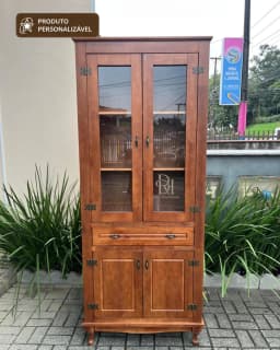 Cristaleira 80cm 4 Portas e 1 Gaveta  Personalizável em Madeira Maciça miniatura 5