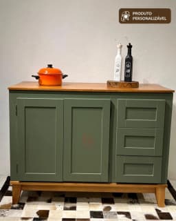 Balcão Buffet 1.20 cm 2 Portas e 3 Gavetas Personalizável em MDF Laqueado miniatura 2
