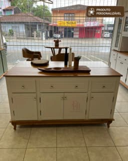 Balcão Buffet 1.60 m 4 Portas e 3 Gavetas Personalizável em MDF Laqueado miniatura 7