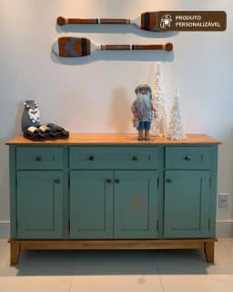 Balcão Buffet 1.60 m 4 Portas e 3 Gavetas Personalizável em MDF Laqueado miniatura 4