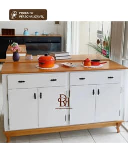 Balcão Buffet 1.60 m 4 Portas e 2 Gavetas Personalizável em MDF Laqueado miniatura 5