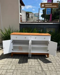 Balcão Buffet 1.60 m 4 Portas e 2 Gavetas Personalizável em MDF Laqueado miniatura 2