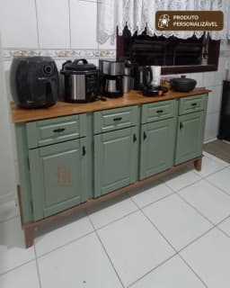 Balcão Buffet 1.60 m 4 Portas e 4 Gavetas Personalizável em MDF Laqueado miniatura 3