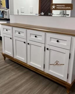 Balcão Buffet 1.60 m 4 Portas e 4 Gavetas Personalizável em MDF Laqueado miniatura 2
