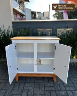 Balcão Buffet 80 cm 2 Portas Personalizável em MDF Laqueado miniatura 2