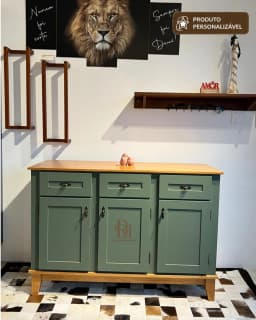 Balcão Buffet 1.20 m 3 Portas e 3 Gavetas Personalizável em MDF Laqueado miniatura 5