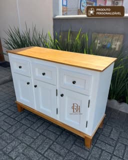 Balcão Buffet 1.20 m 3 Portas e 3 Gavetas Personalizável em MDF Laqueado miniatura 7