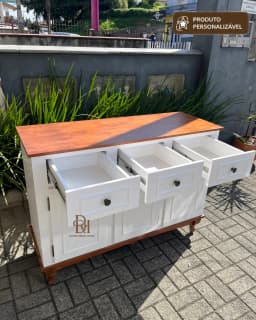 Balcão Buffet 1.20 m 3 Portas e 3 Gavetas Personalizável em MDF Laqueado miniatura 3