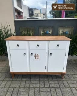 Balcão Buffet 1.20 m 3 Portas e 3 Gavetas Personalizável em MDF Laqueado miniatura 6