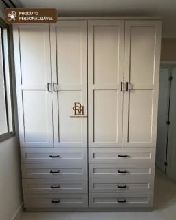 Roupeiro Projetado 1.60 m 4 Portas e 8 Gavetas Grandes miniatura 4