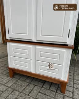 Roupeiro 90 cm 2 Portas e 4 Gavetas Personalizável em MDF Laqueado miniatura 3