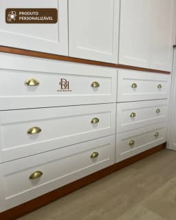 Roupeiro 2.00 m 4 Portas e 6 Gavetas Personalizável em MDF Laqueado miniatura 5