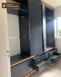 Roupeiro 2.40 m 6 Portas e 6 Gavetas Personalizável em MDF Laqueado miniatura 3
