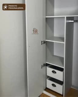 Roupeiro 1.60 m 4 Portas com Gavetas Internas Personalizável em MDF Laqueado miniatura 3