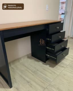 Escrivaninha 1.40 m com 4 Gavetas Personalizável em MDF Laqueado miniatura 2