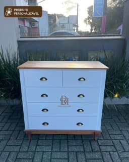 Cômoda 1.00 m com 5 Gavetas Personalizável em MDF Laqueado miniatura 3
