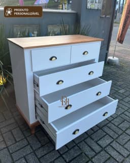 Cômoda 1.00 m com 5 Gavetas Personalizável em MDF Laqueado miniatura 4