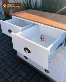 Cômoda 1.00 m com 5 Gavetas Personalizável em MDF Laqueado miniatura 5