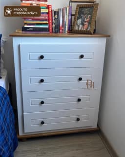 Cômoda 1.00 m com 4 Gavetas Personalizável em MDF Laqueado miniatura 5