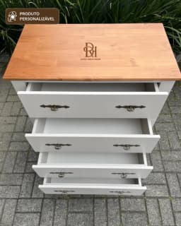Cômoda 1.00 m com 4 Gavetas Personalizável em MDF Laqueado miniatura 1