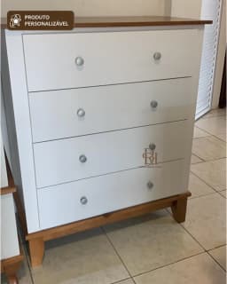 Cômoda 1.00 m com 4 Gavetas Personalizável em MDF Laqueado miniatura 4