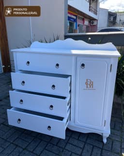Cômoda Provençal 1.20 m com 4 Gavetas e 1 Porta Personalizável miniatura 4
