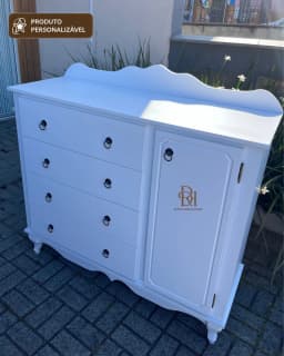 Cômoda Provençal 1.20 m com 4 Gavetas e 1 Porta Personalizável miniatura 3