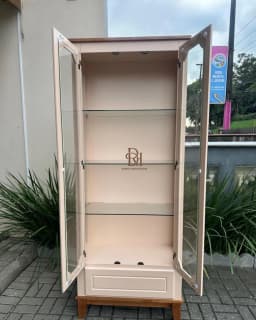 Cristaleira 80 cm 2 Portas e 1 Gaveta – Frete Rápido miniatura 2
