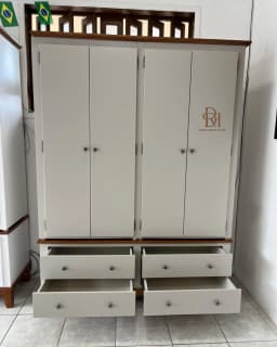 Guarda-Roupa 1.60 m 4 Portas e 4 Gavetas – Frete Rápido miniatura 3