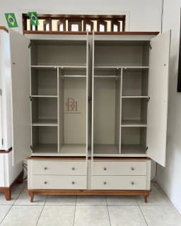 Guarda-Roupa 1.60 m 4 Portas e 4 Gavetas – Frete Rápido miniatura 2