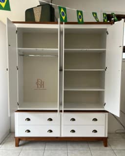 Guarda-Roupa 1.60 m liso 4 Portas e 4 Gavetas – Frete Rápido miniatura 2