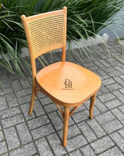 Cadeira em Madeira Maciça de Tauari com Tela de Rattan – Frete Rápido miniatura 4