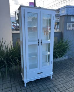 Cristaleira 2 Portas com Laterais Envidraçadas Branca – Frete Rápido miniatura 1