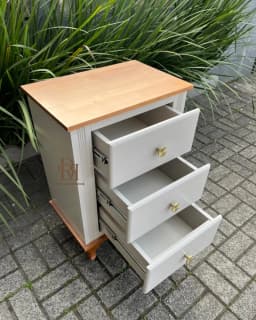 Mesinha de Cabeceira 3 Gavetas Off white– Frete Rápido miniatura 3