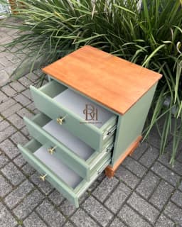 Mesa de Cabeceira 3 Gavetas Verde Água – Frete Rápido miniatura 3