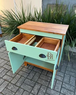 Balcão para Banheiro 100% Resistente à Água em Teca Verde Água – Frete Rápido miniatura 3