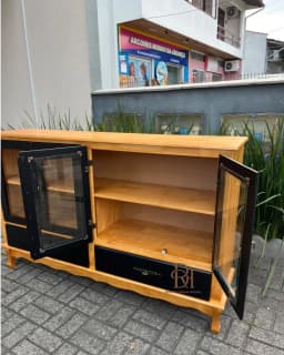 Balcão Cristaleira 4 Portas e 2 Gavetas Preto – Frete Rápido miniatura 3