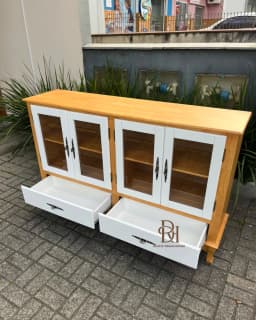 Balcão Cristaleira 4 Portas e 2 Gavetas Branco – Frete Rápido miniatura 3