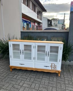 Balcão Cristaleira 4 Portas 2 Gavetas Branco  – Frete Rápido miniatura 1