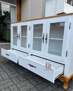 Balcão Cristaleira 4 Portas 2 Gavetas Branco  – Frete Rápido miniatura 3