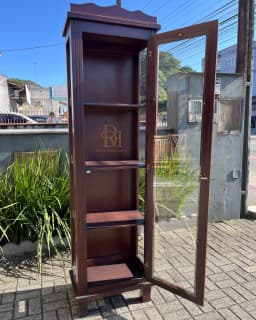Cristaleira 1 Porta com Laterais Envidraçadas Envernizada – Frete Rápido miniatura 2