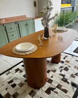 Mesa de Jantar Orgânica em Laminado de Tauari - Frete Rápido miniatura 1