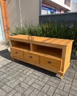 Pronta Entrega - Rack Madeira Maciça 3 Gavetas miniatura 1