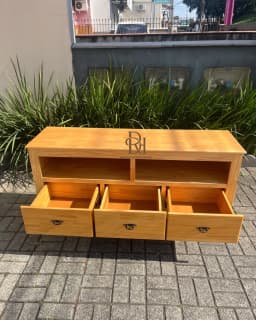 Pronta Entrega - Rack Madeira Maciça 3 Gavetas miniatura 2