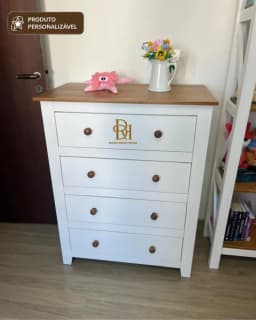 Cômoda 90 cm com 4 Gavetas e Pé Reto Personalizável miniatura 2