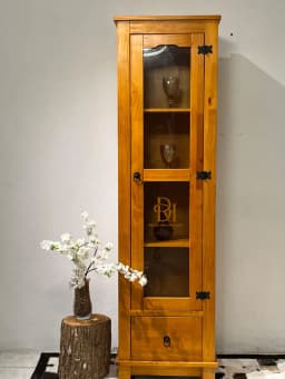 Cristaleira 1 Porta e 1 Gaveta Envernizada - Linha Mexicana miniatura 1